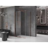 Mexen Velar 100 x 110 cm-es tolóajtós zuhanykabin, átlátszó, rózsaarany - 871-100-110-01-60