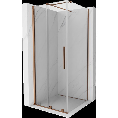 Mexen Velar cabină de duș extensibilă 90 x 90 cm, transparent, Roz-auriu - 871-090-090-01-60