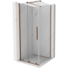 Mexen Velar 90 x 90 cm-es tolóajtós zuhanykabin, átlátszó, rózsaarany - 871-090-090-01-60