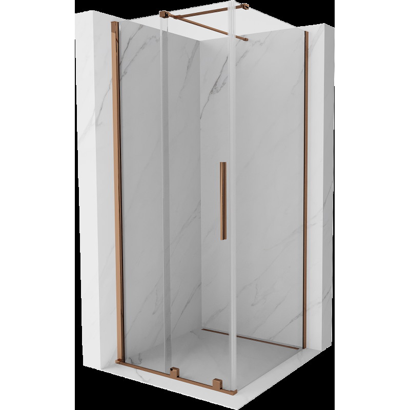 Mexen Velar cabină de duș extensibilă 100 x 100 cm, transparent, Roz-auriu - 871-100-100-01-60