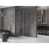 Mexen Velar cabina de duș glisantă 100 x 100 cm, transparent, aur roz - 871-100-100-01-60