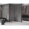 Mexen Velar 140 x 85 cm-es, eltolható zuhanykabin, átlátszó, rózsaszín arany - 871-140-085-01-60