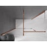 Mexen Velar 140 x 85 cm-es, eltolható zuhanykabin, átlátszó, rózsaszín arany - 871-140-085-01-60