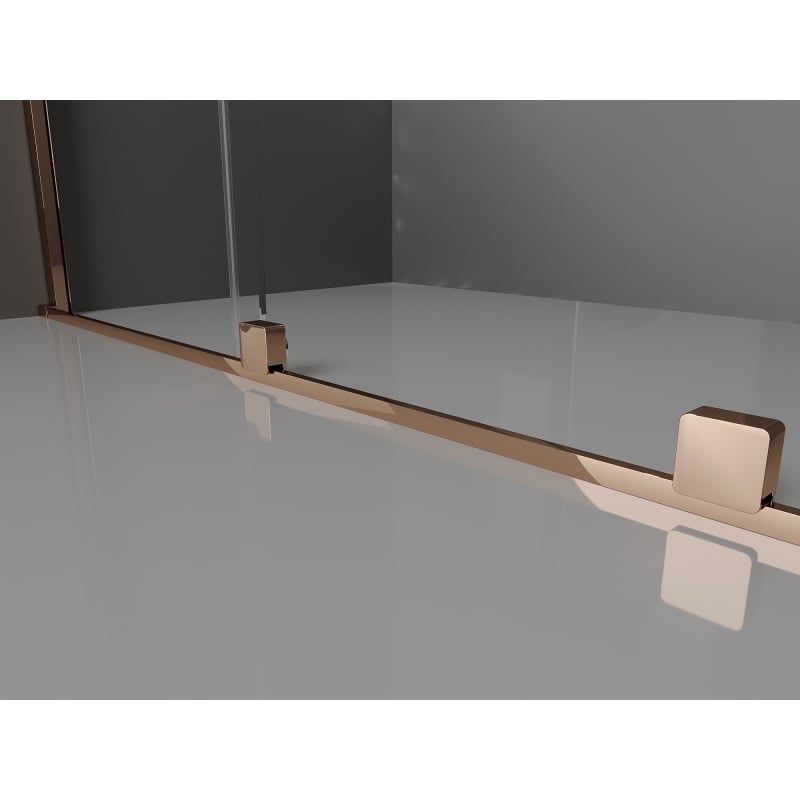 Mexen Velar 140 x 85 cm-es, eltolható zuhanykabin, átlátszó, rózsaszín arany - 871-140-085-01-60