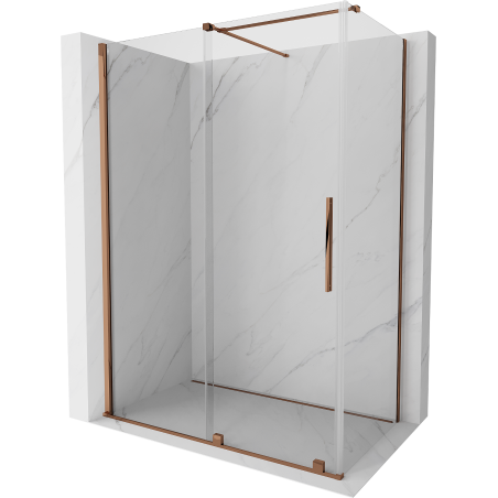 Mexen Velar 150 x 90 cm-es tolóajtós zuhanykabin, átlátszó, rózsaarany - 871-150-090-01-60