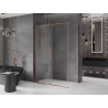 Mexen Velar 150 x 90 cm-es tolóajtós zuhanykabin, átlátszó, rózsaarany - 871-150-090-01-60