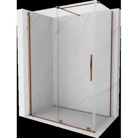 Mexen Velar cabină de duș extensibilă 160 x 80 cm, transparent, Roz-auriu - 871-160-080-01-60