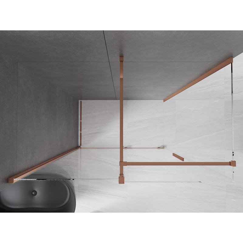 Mexen Velar 160 x 85 cm-es tolóajtós zuhanykabin, átlátszó, rózsaarany - 871-160-085-01-60