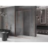 Mexen Velar tolóajtós zuhanykabin 160 x 90 cm, Átlátszó, Rózsaszín-arany - 871-160-090-01-60