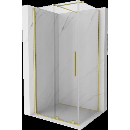 Mexen Velar cabină de duș extensibilă 90 x 70 cm, transparent, auriu cu aspect periat - 871-090-070-01-55