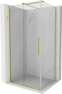 Mexen Velar cabină de duș extensibilă 90 x 70 cm, transparent, auriu cu aspect periat - 871-090-070-01-55