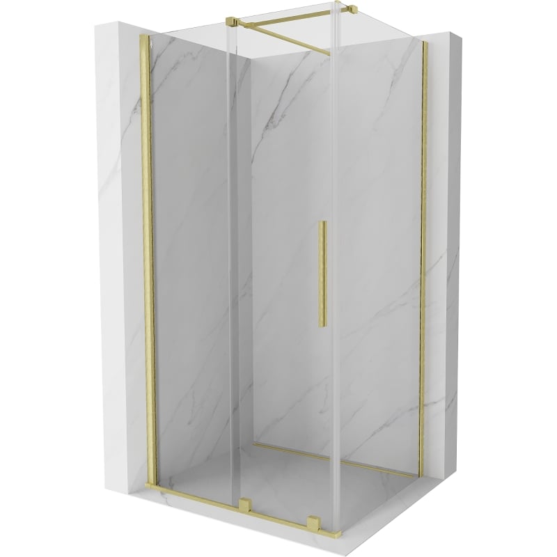 Mexen Velar cabina de duș glisantă 110 x 85 cm, transparent, auriu periat - 871-110-085-01-55