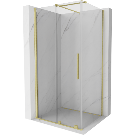 Mexen Velar cabină de duș glisantă 110 x 90 cm, transparentă, auriu periat - 871-110-090-01-55