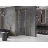 Mexen Velar cabină de duș glisantă 110 x 90 cm, transparentă, auriu periat - 871-110-090-01-55