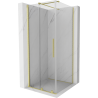 Mexen Velar cabină de duș glisantă 90 x 90 cm, transparentă, auriu șlefuit - 871-090-090-01-55