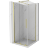 Mexen Velar cabină de duș extensibilă 100 x 100 cm, transparent, auriu cu aspect periat - 871-100-100-01-55