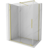 Cabină de duș glisantă Mexen Velar 140 x 80 cm, transparentă, aurie periată - 871-140-080-01-55