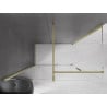 Cabină de duș glisantă Mexen Velar 140 x 80 cm, transparentă, aurie periată - 871-140-080-01-55
