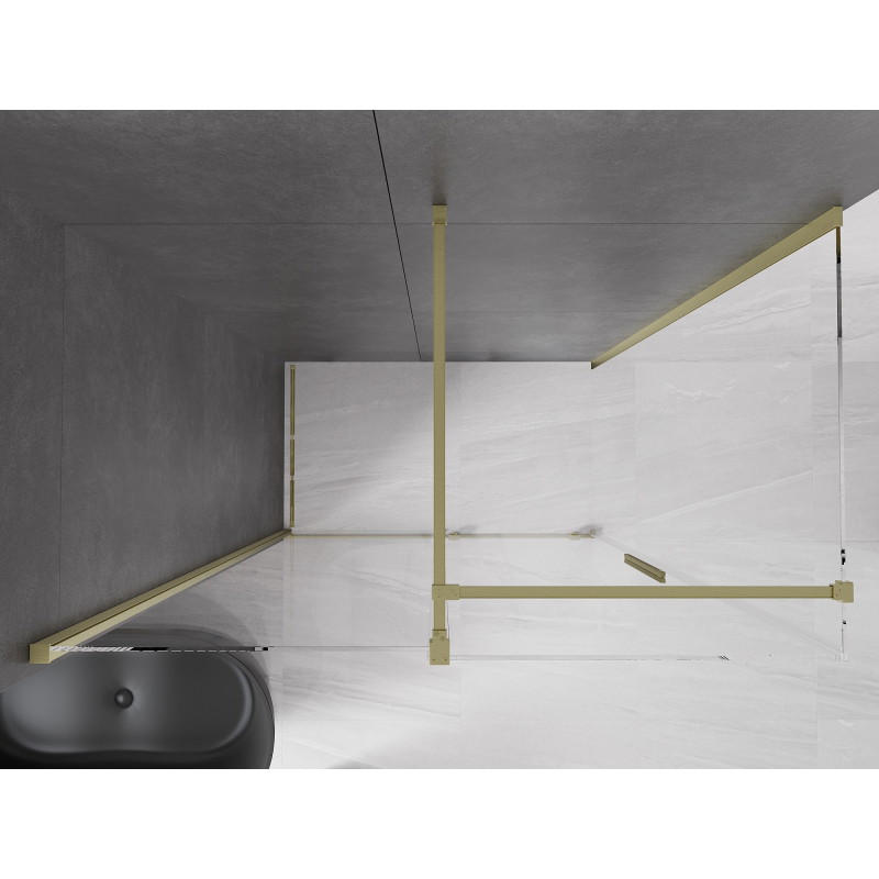 Mexen Velar cabina de duș glisantă 150 x 75 cm, transparent, aurie periată - 871-150-075-01-55