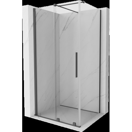 Mexen Velar cabină de duș extensibilă 90 x 80 cm, transparent, gun gray cu aspect periat - 871-090-080-01-66