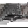 Mexen Velar tolóajtós zuhanykabin 90 x 80 cm, Átlátszó, szálcsiszolt gun gray - 871-090-080-01-66