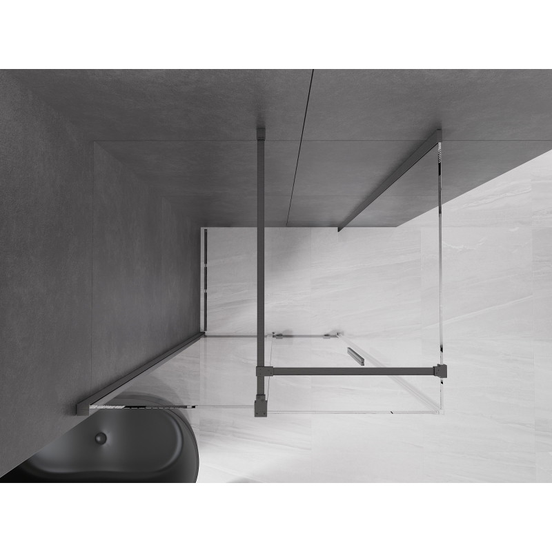 Mexen Velar cabină de duș culisantă 100 x 70 cm, transparentă, gri pistol periat - 871-100-070-01-66