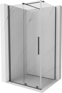 Mexen Velar 130 x 85 cm-es tolóajtós zuhanykabin, átlátszó, szálcsiszolt gun gray - 871-130-085-01-66