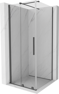 Mexen Velar cabină de duș extensibilă 110 x 110 cm, transparent, gun gray cu aspect periat - 871-110-110-01-66
