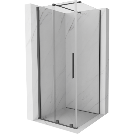 Mexen Velar cabina de duș culisantă 120 x 120 cm, transparent, gri armă periat - 871-120-120-01-66