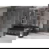 Mexen Velar tolóajtós zuhanykabin 140 x 80 cm, Átlátszó, szálcsiszolt gun gray - 871-140-080-01-66