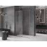 Mexen Velar tolóajtós zuhanykabin 140 x 85 cm, átlátszó, gun gray kefélt - 871-140-085-01-66