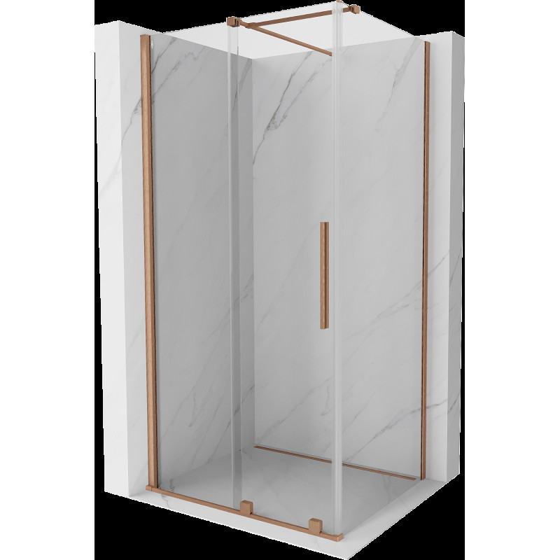 Mexen Velar cabină de duș extensibilă 90 x 100 cm, transparent, Cupru cu aspect periat - 871-090-100-01-65