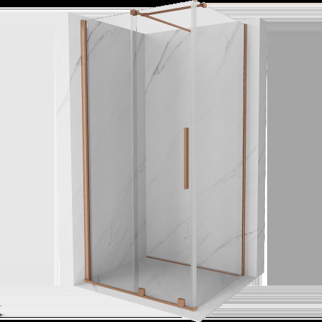 Mexen Velar cabină de duș extensibilă 90 x 100 cm, transparent, Cupru cu aspect periat - 871-090-100-01-65