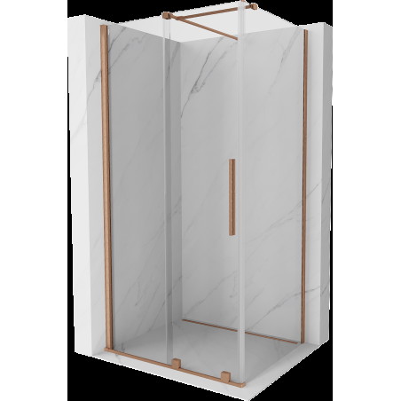 Mexen Velar cabină de duș extensibilă 100 x 75 cm, transparent, Cupru cu aspect periat - 871-100-075-01-65