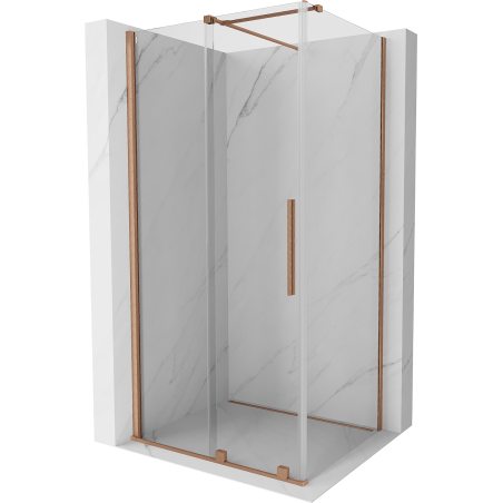Mexen Velar cabină de duș extensibilă 100 x 85 cm, transparent, Cupru cu aspect periat - 871-100-085-01-65