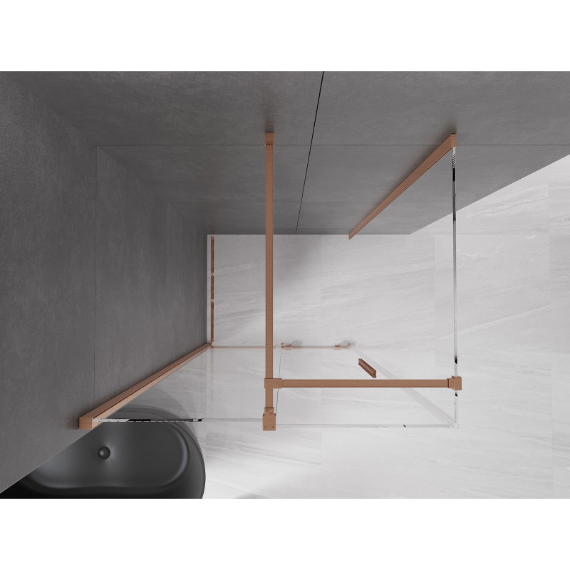 Mexen Velar 110 x 85 cm-es, átlátszó, csiszolt réz tolózuhanykabin - 871-110-085-01-65