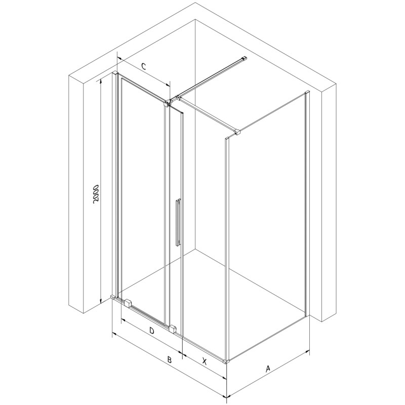 Mexen Velar cabina de duș glisantă 120 x 80 cm, transparent, cupru periat - 871-120-080-01-65
