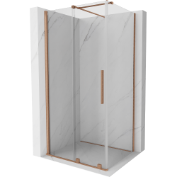 Mexen Velar cabină de duș extensibilă 120 x 90 cm, transparent, Cupru cu aspect periat - 871-120-090-01-65