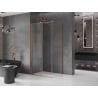 Mexen Velar átlátszó, 130 x 80 cm-es toló zuhanykabin, súrolt réz - 871-130-080-01-65