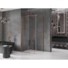 Mexen Velar átlátszó, 130 x 80 cm-es toló zuhanykabin, súrolt réz - 871-130-080-01-65