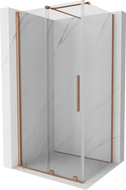 Mexen Velar cabină de duș extensibilă 140 x 100 cm, transparent, Cupru cu aspect periat - 871-140-100-01-65