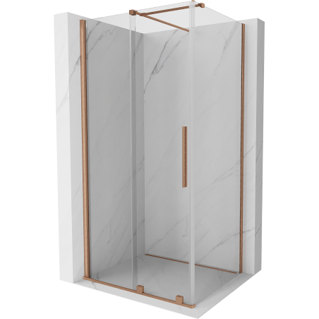 Mexen Velar cabină de duș culisantă 150 x 100 cm, transparentă, cupru periat - 871-150-100-01-65
