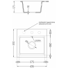Mexen Milo chiuvetă de granit cu 1 compartiment 435 x 410 mm, Neagră - 6505441000-77