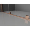 Mexen Velar 140 x 75 cm-es tolóajtós zuhanykabin, átlátszó, kefe hatású réz - 871-140-075-01-65