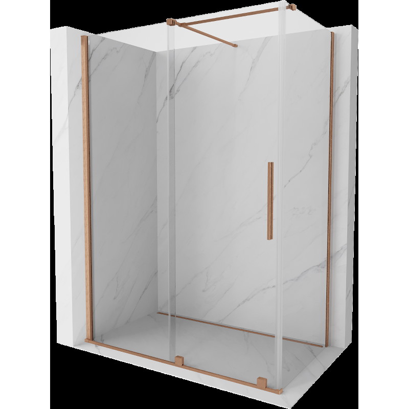 Mexen Velar cabină de duș extensibilă 140 x 85 cm, transparent, Cupru cu aspect periat - 871-140-085-01-65