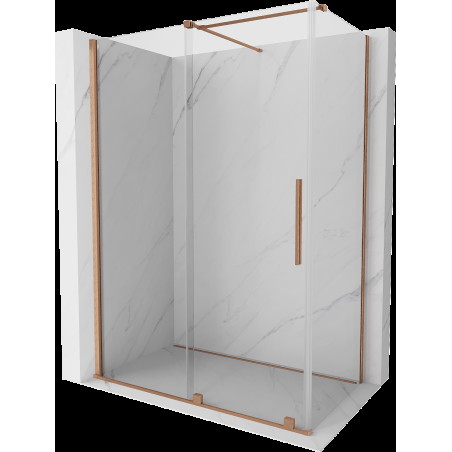 Mexen Velar cabină de duș extensibilă 150 x 70 cm, transparent, Cupru cu aspect periat - 871-150-070-01-65