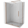 Mexen Velar csúszó zuhanykabin 150 x 80 cm, átlátszó, szálcsiszolt réz - 871-150-080-01-65