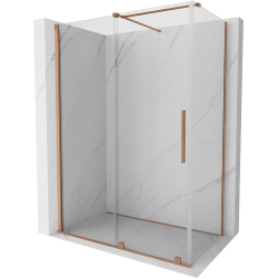 Mexen Velar cabină de duș extensibilă 150 x 90 cm, transparent, Cupru cu aspect periat - 871-150-090-01-65