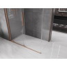 Mexen Velar tolóajtós zuhanykabin 150 x 90 cm, átlátszó, kefe hatású réz - 871-150-090-01-65