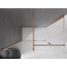 Mexen Velar tolóajtós zuhanykabin 150 x 90 cm, átlátszó, kefe hatású réz - 871-150-090-01-65